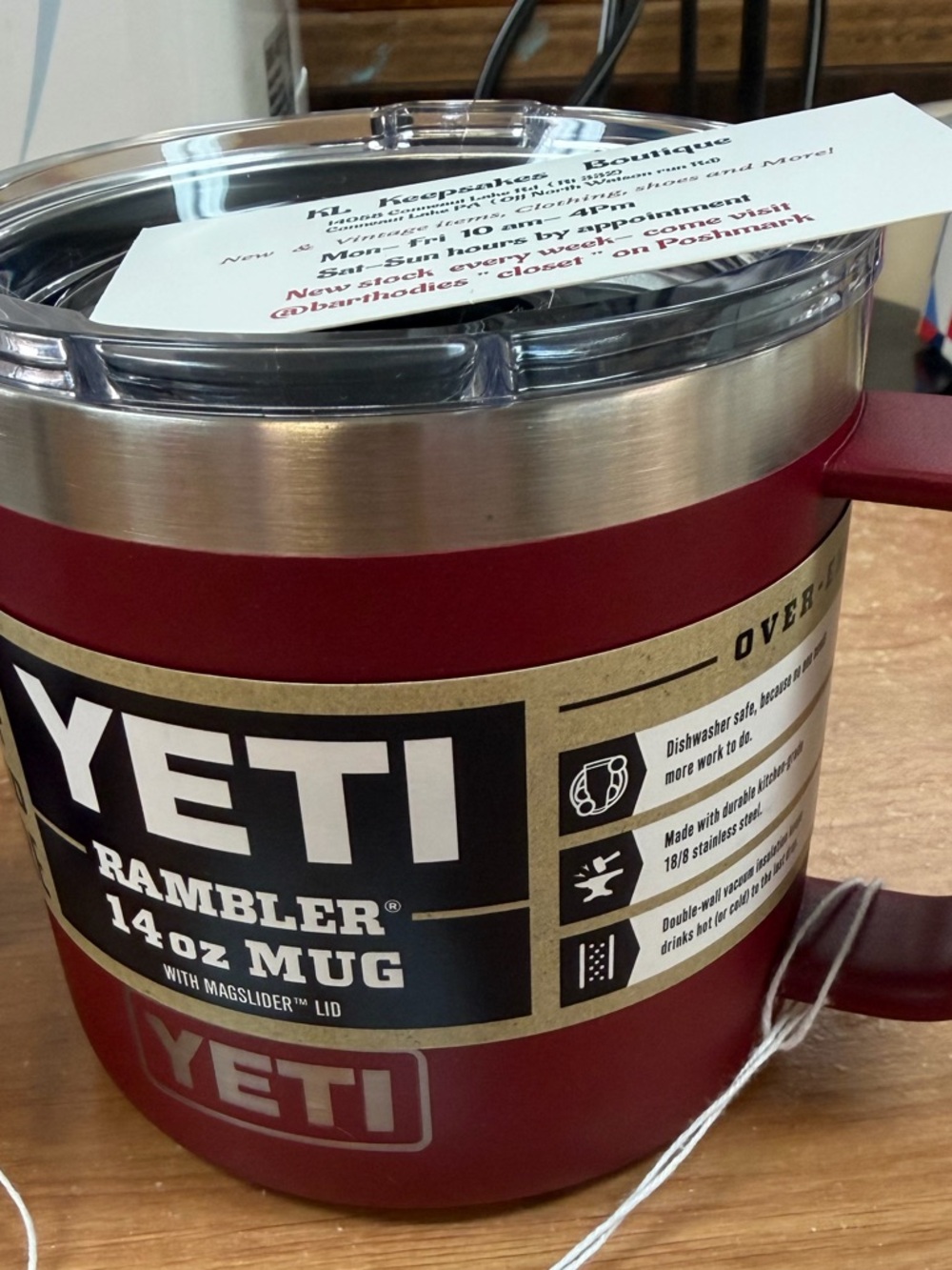 Yeti Rambler 14 oz Mug - Crimson Red with Stainless Accents